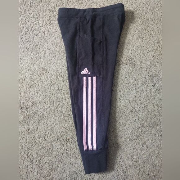 Adidas Athletic Girls Tights Black/Pink Size Small PRE-OWNED - Picture 2 of 5